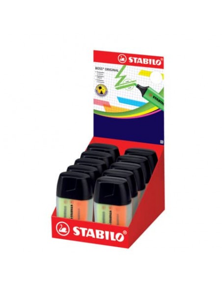 Evidenziatori Stabilo Boss Original Bicchiere  2-5 mm assortiti Contenitore in plastica da 4 - 7004-3