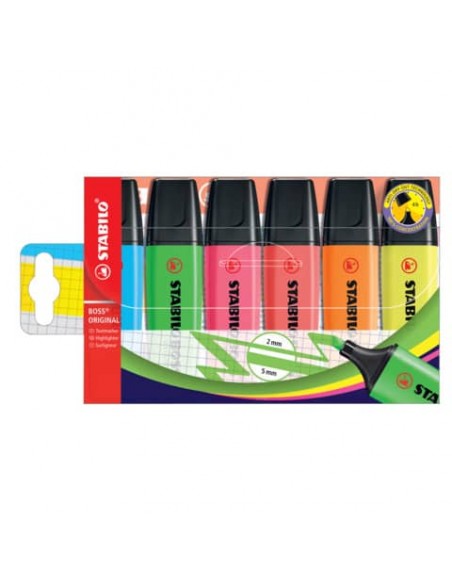 Evidenziatori Stabilo Boss Original 2-5 mm assortiti conf. 6 pezzi - 70/6