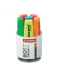 Evidenziatori Stabilo Boss Original 2-5 mm assortiti Cilindro in plastica con 6 pezzi - 7006
