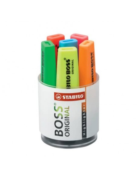 Evidenziatori Stabilo Boss Original 2-5 mm assortiti Cilindro in plastica con 6 pezzi - 7006