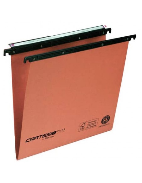 Cartelle sospese orizzontali per cassetti CARTESIO PLUS 33 cm fondo V arancio Cf. 25 pezzi - 300/330 Link -A2