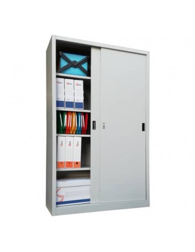 Armadio alto metallico KUBO ante scorrevoli 1 vano/4 ripiani 120x45x200 cm grigio - SA 120