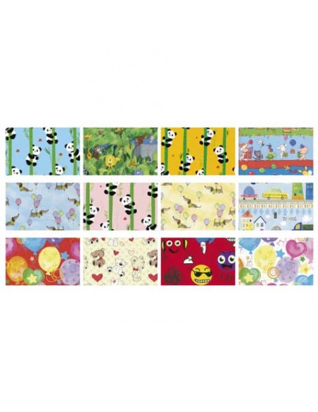 Carta da regalo in fogli Rex-Sadoch Raso Bimbi 70x100 cm assortiti Conf. 100 pezzi - R4407GEN