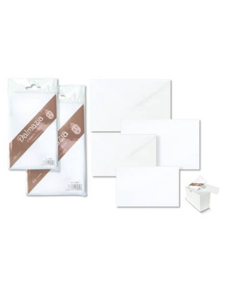 Biglietti con busta Ellebi - Sadoch Dalmazia ''formato 9'' 9x14 cm bianco Conf. 10 pezzi - 8039