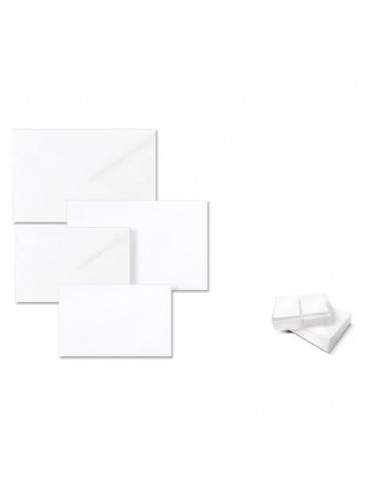 Biglietti con buste Ellebi - Sadoch Dalmazia ''formato 9'' 9x14 cm bianco Conf. 100 pezzi - 8309