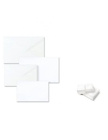 Biglietti con buste Ellebi - Sadoch Dalmazia ''formato 9'' 9x14 cm bianco Conf. 100 pezzi - 8309