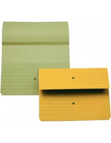 Cartelline con tasca 4Mat A4 in carta woodstock 225 g/m² dorso 3 cm giallo conf. da 10 pezzi - 3240 04