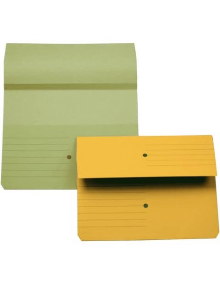 Cartelline con tasca 4Mat A4 in carta woodstock 225 g/m² dorso 3 cm giallo conf. da 10 pezzi - 3240 04
