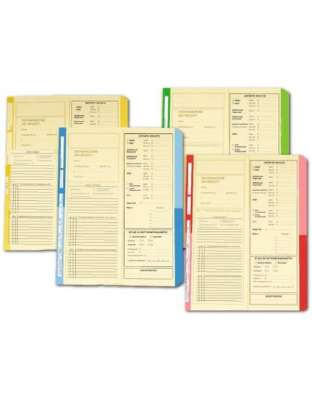 Cartelline a 2 lembi 4Pro dichiarazione dei redditi A4 cellulosa 225 g/m² dorso 2 cm rosso conf. da 50 pezzi - 4175 04