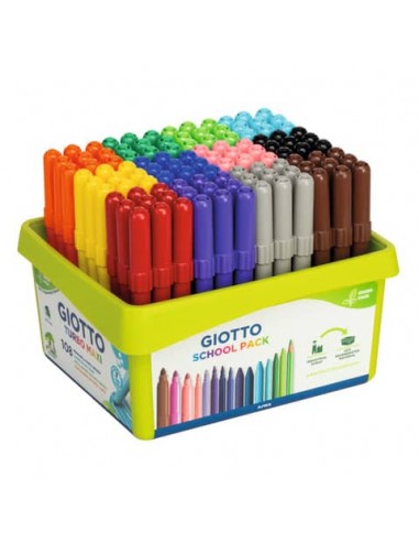 Pennarelli GIOTTO Turbo Maxi punta grossa in fibra 5 mm assortiti Schoolpack da 108 - 524000
