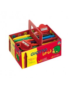 Superpastelloni a cera GIOTTO be-bè assortiti Schoolpack da 40 + 2 temperini - 462700