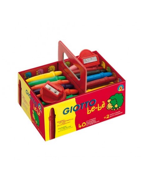 Superpastelloni a cera GIOTTO be-bè assortiti Schoolpack da 40 + 2 temperini - 462700