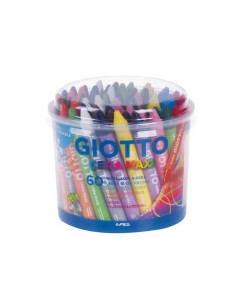 Pastelli a cera GIOTTO Maxi assortiti  barattolo da 60 - 519200