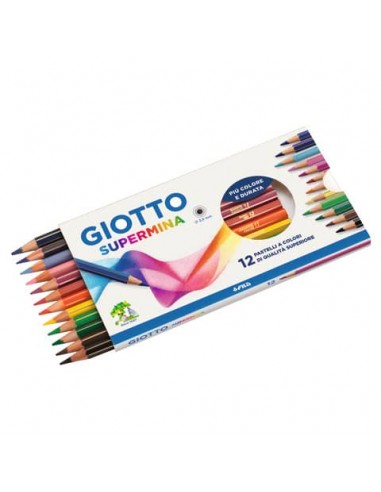 Matite colorate GIOTTO Supermina assortiti astuccio da 12 - 23570000