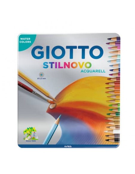 Matite acquarellabili GIOTTO Stilnovo Acquarell assortiti scatola in metallo da 24 - 25630000