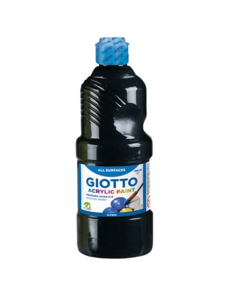 Tempera a base acrilica GIOTTO Acrylic Paint flacone 500 ml nero 53372400