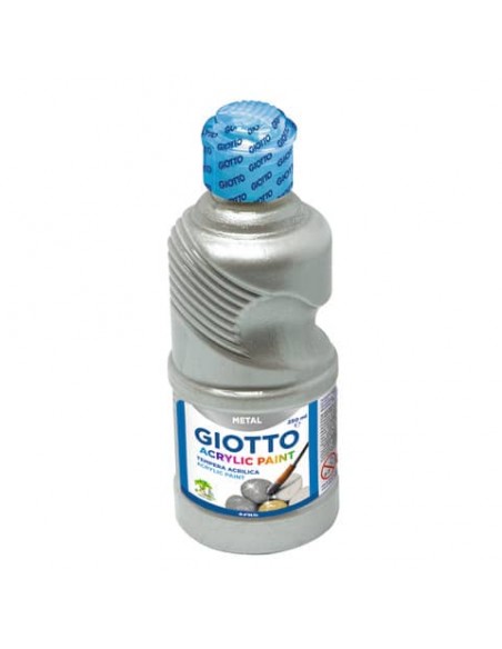 Tempere a base acrilica GIOTTO Acrylic Paint flacone 250 ml argento 53390000
