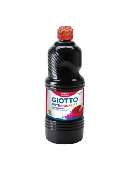 Tempera a base d'acqua GIOTTO Extra Quality flacone 1 lt nero 53342400