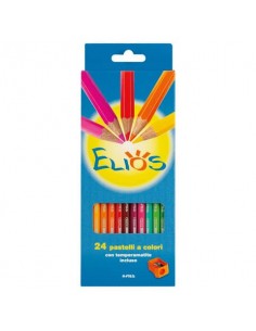 Matite colorate FILA Elios assortiti astuccio da 12 + temperino F274100