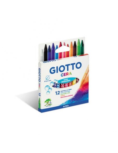 Pastelli a cera GIOTTO CERA assortiti  astuccio appendibile da 12 - 281200