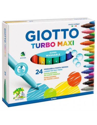 Pennarelli GIOTTO Turbo Maxi punta grossa 5 mm assortiti astuccio da 24 - 455000