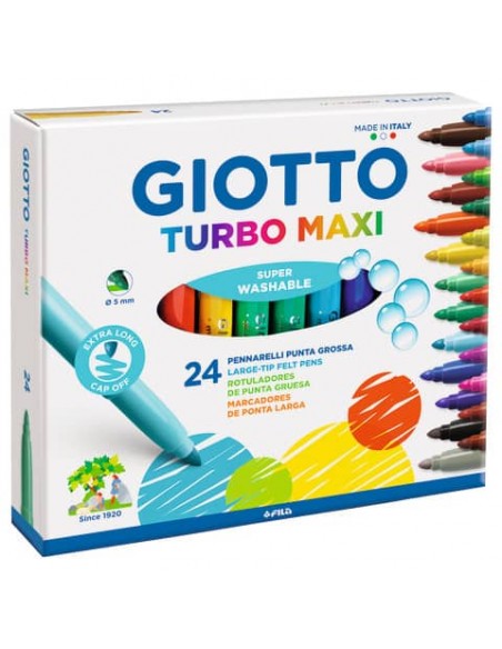 Pennarelli GIOTTO Turbo Maxi punta grossa 5 mm assortiti astuccio da 24 - 455000