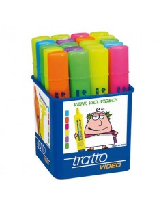 Evidenziatore TRATTO Video 1-5 mm assortiti barattolo da 20 - F829200