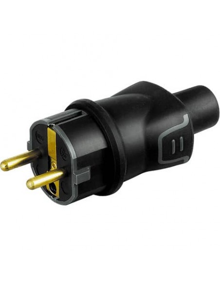 Spina volante 2P+T 16A bticino in caucciù bimateria nero S2018GE