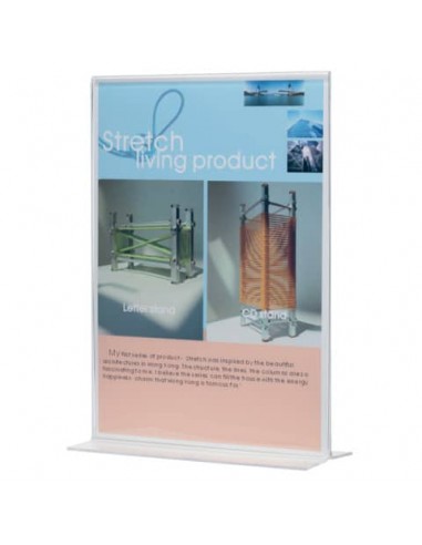 Porta-avvisi Q-Connect in polistirolo con base a T trasparente per formato 15x7xH.21