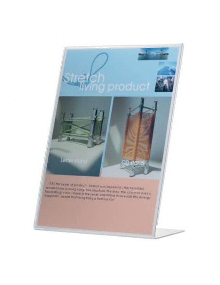 Porta-avvisi Q-Connect in polistirolo con base a L trasparente A5 KF04178