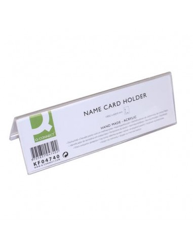 Portanome da tavolo Q-Connect in polimetilmetacrilato trasparente 190x60 mm - KF04740