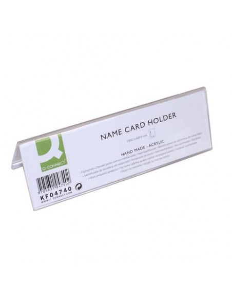 Portanome da tavolo Q-Connect in polimetilmetacrilato trasparente 190x60 mm - KF04740