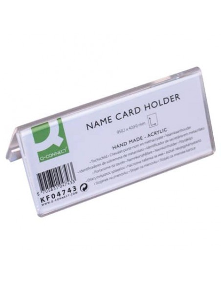 Portanome da tavolo Q-Connect in polimetilmetacrilato trasparente 95x42 mm - KF04743