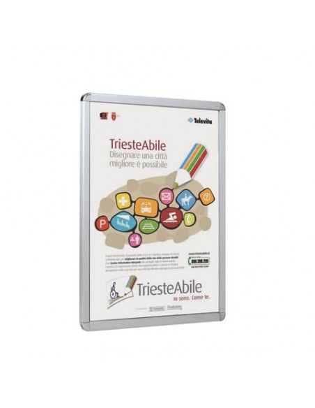 Cornice a scatto TECNOSTYL 70x1x50 cm in alluminio con tasselli per fissaggio a parete argento - SFA03