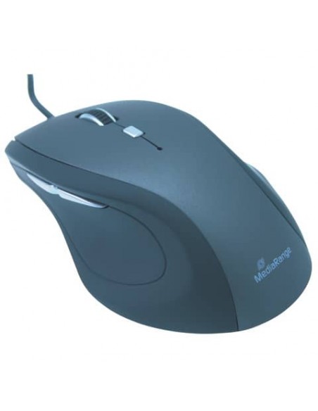 Mouse ottico Media Range 5 pulsanti con cavo 2400 dpi nero/grigio USB 2.0 MROS202