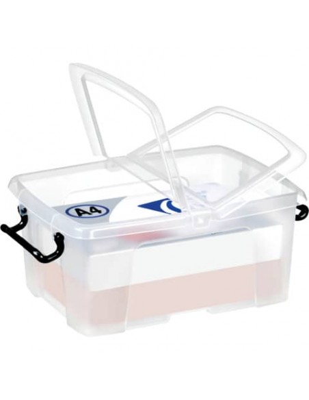 Contenitore con doppio coperchio in ppl 12 L Strata riciclabile impilabile trasparente - 2006710110