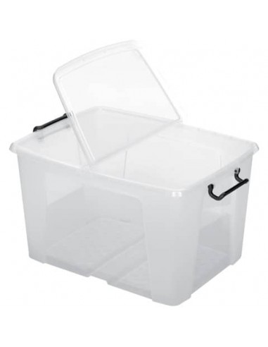 Contenitore con doppio coperchio in ppl 65 L Strata riciclabile impilabile trasparente - 2006860110