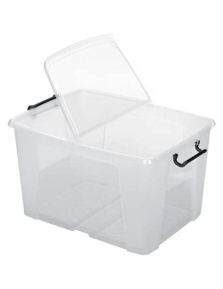 Contenitore con doppio coperchio in ppl 65 L Strata riciclabile impilabile trasparente - 2006860110