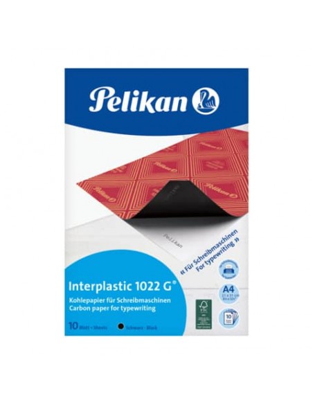 Carta carbone Pelikan Interplastic 1022G nero confezione 10 fogli - 401026