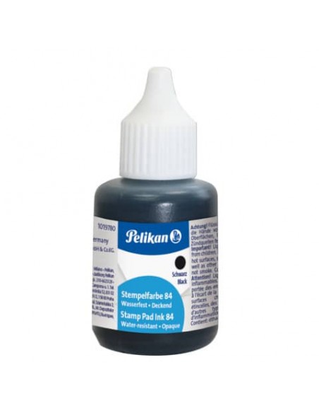 Inchiostro per timbri idrorepellente Pelikan tipo 84 flacone 30 ml nero 351460