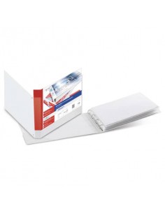 Raccoglitore personalizzabile Sei Rota Stelvio TI A3 orizzontale - 4 anelli D 50 mm bianco - dorso 7