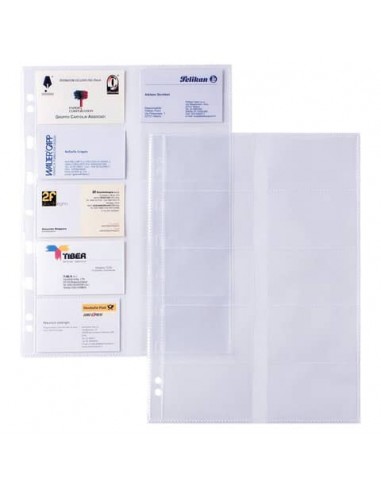 Buste foratura univ. porta biglietti da visita (10 spazi 9x5 cm) Sei Rota Atla Card Conf. 10 buste formato A4 - 662131