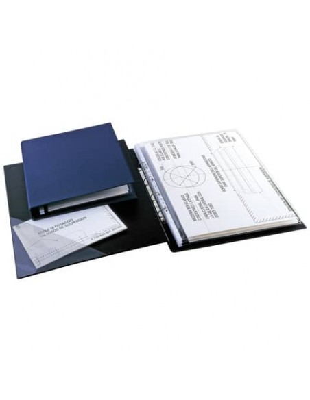 Raccoglitore Sei Rota Sanremo 2000 - 4 anelli D Ø 25 mm - 35x50 cm dorso 4 cm blu - 34355007