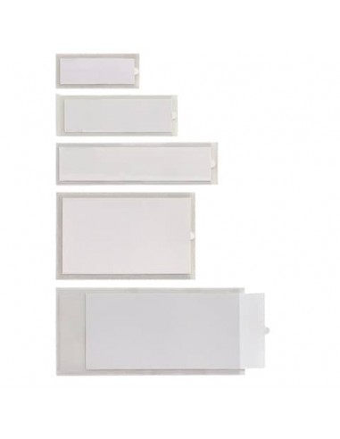 Portaetichette adesive Sei Rota IesTI A4 + etichette intercambiabili 65x140 mm trasparente - conf. 10 pezzi - 321114