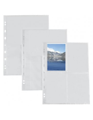 Buste a foratura universale Sei Rota Atla F per fotografie 8 spazi 10x15 cm trasparente  conf. 10 buste - 662501
