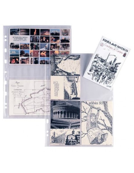 Buste a foratura univ. Sei Rota Atla FT per foto e cartoline 8 spazi 10x15 cm trasparente  conf. 10 buste - 662511