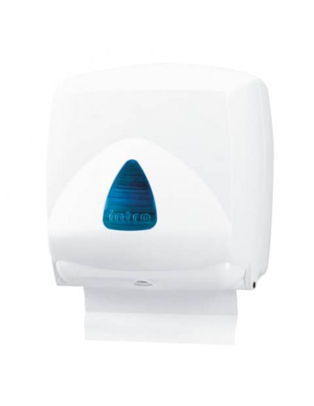 Distributore mini di carta asciugamani in fazzoletti Hylab in ABS capacità 300 foglietti bianco vetrino blu IN-FO2/WRN