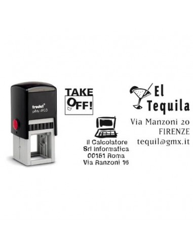 Timbro autoinchiostrante Trodat PRINTY 4923 in plastica 30x30 mm nero - 69846