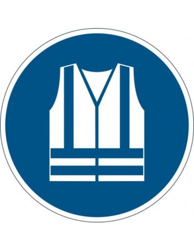 Pittogramma da pavimento ''Gilet di sicurezza alta visibilità obbligatorio'' Durable azzurro Ø 430 mm - 173506