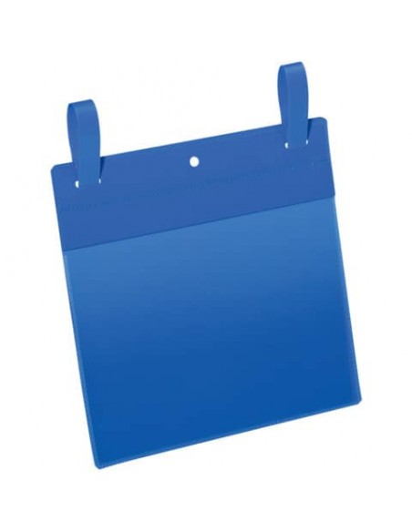 Tasche per identificazione Durable con fascette di aggancio blu f.to esterno mm 223x380- inserto A5 orizz. Cf 50- 174907